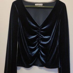 Urban Outfitters Velvet Ruched Front Top